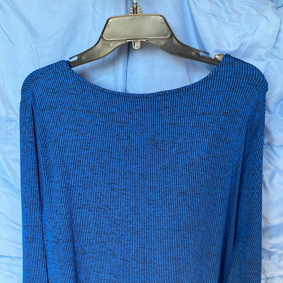 3/$45 Ruby rd ribbed pull over top w ring cut out detail casual shirt blue black - Picture 9 of 17